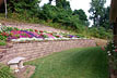 Long Retaining Block Wall with Flower Bed [ANGLE 2]