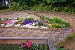 Long Retaining Block Wall with Flower Bed [ANGLE 3]